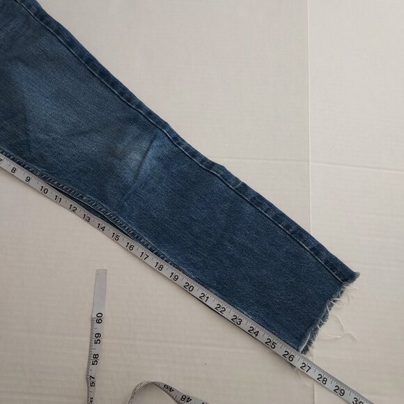 Re/Done Original High Rise Raw Hem Ankle Crop Jeans Size 28 - Picture 2 of 11
